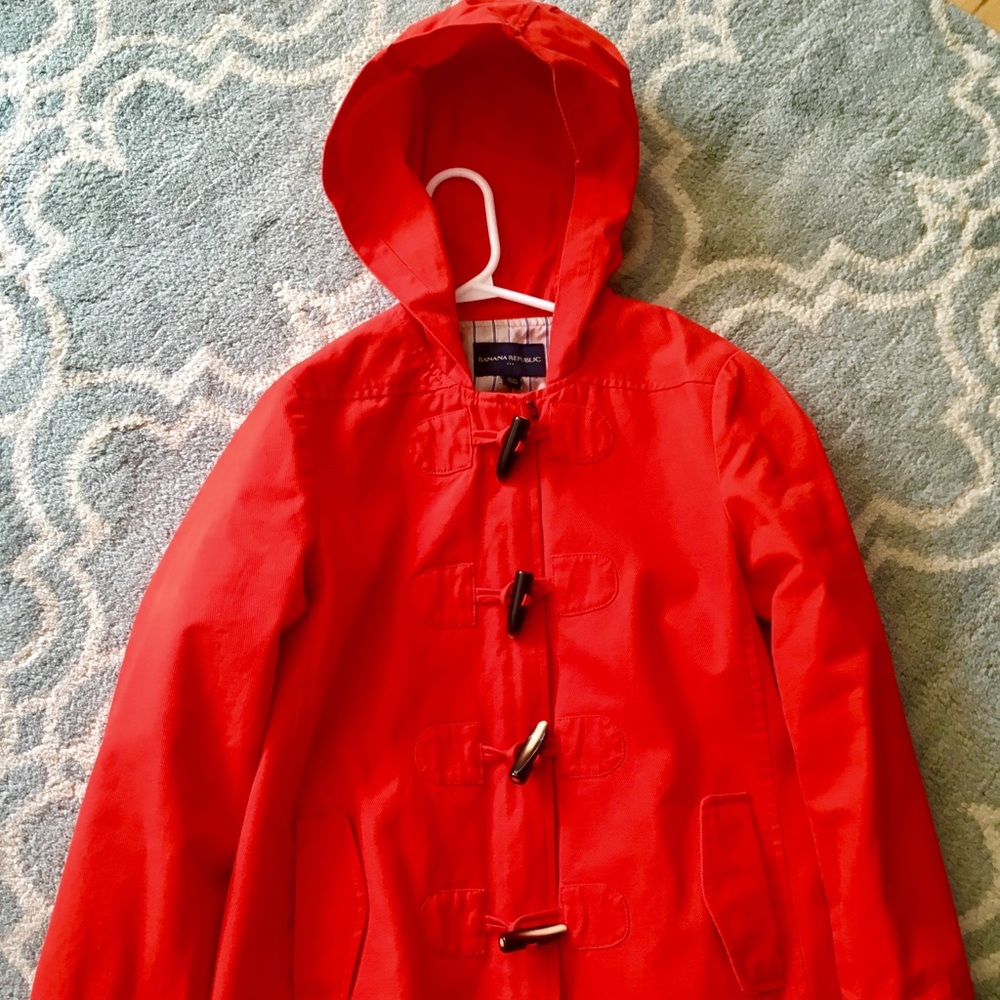 Cute poppy orange/red spring/fall jacket (Size M)